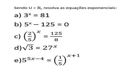 equações exponenciais